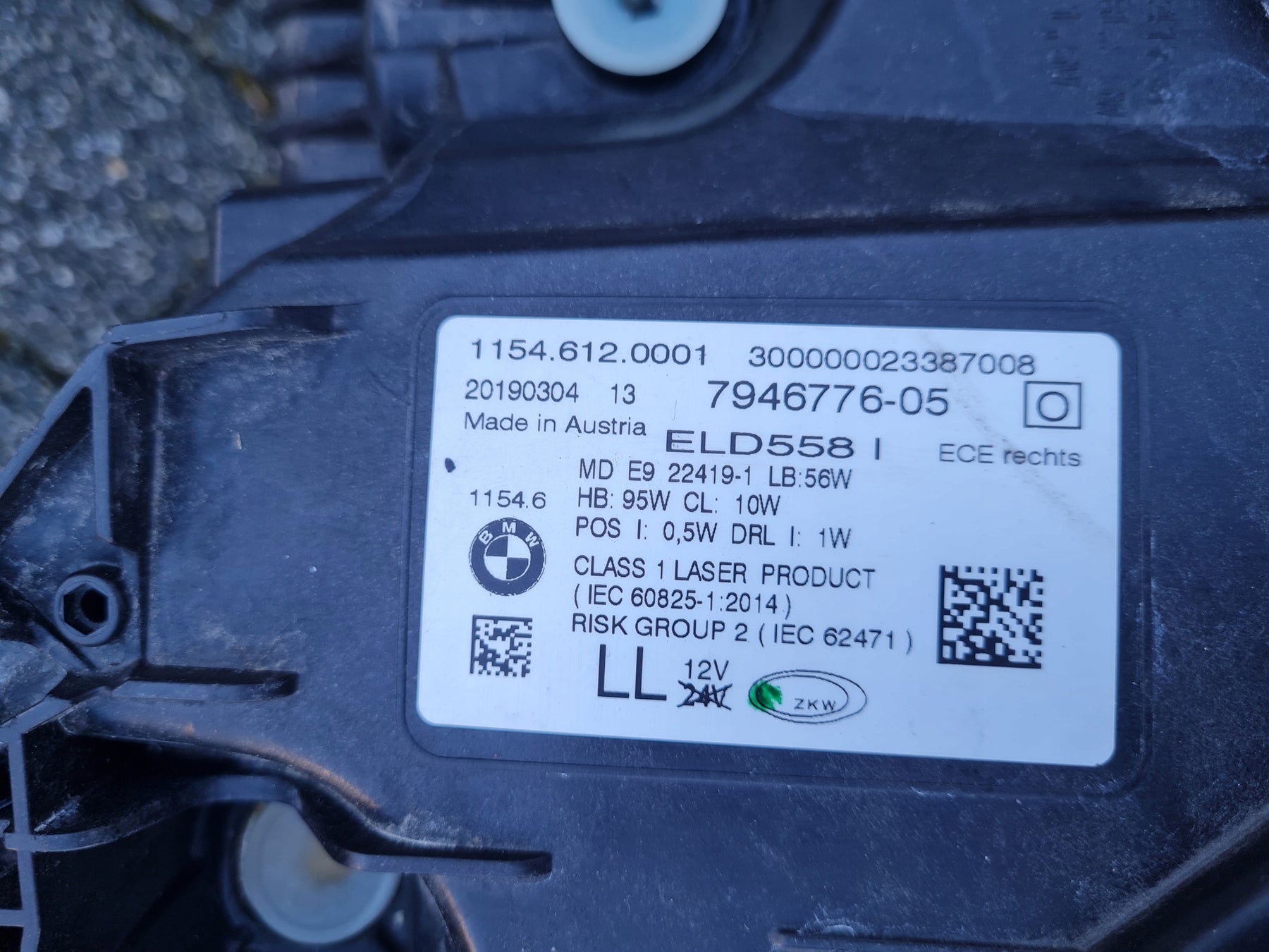 Headlight BMW 7 G11 G12 LCI FULL LED LASER, OEM, Part number: 7946775, 7946776