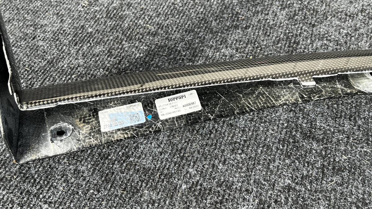 Ferrari 296 GTB Front lip Carbon fiber, OEM, Part number: 778127 778128