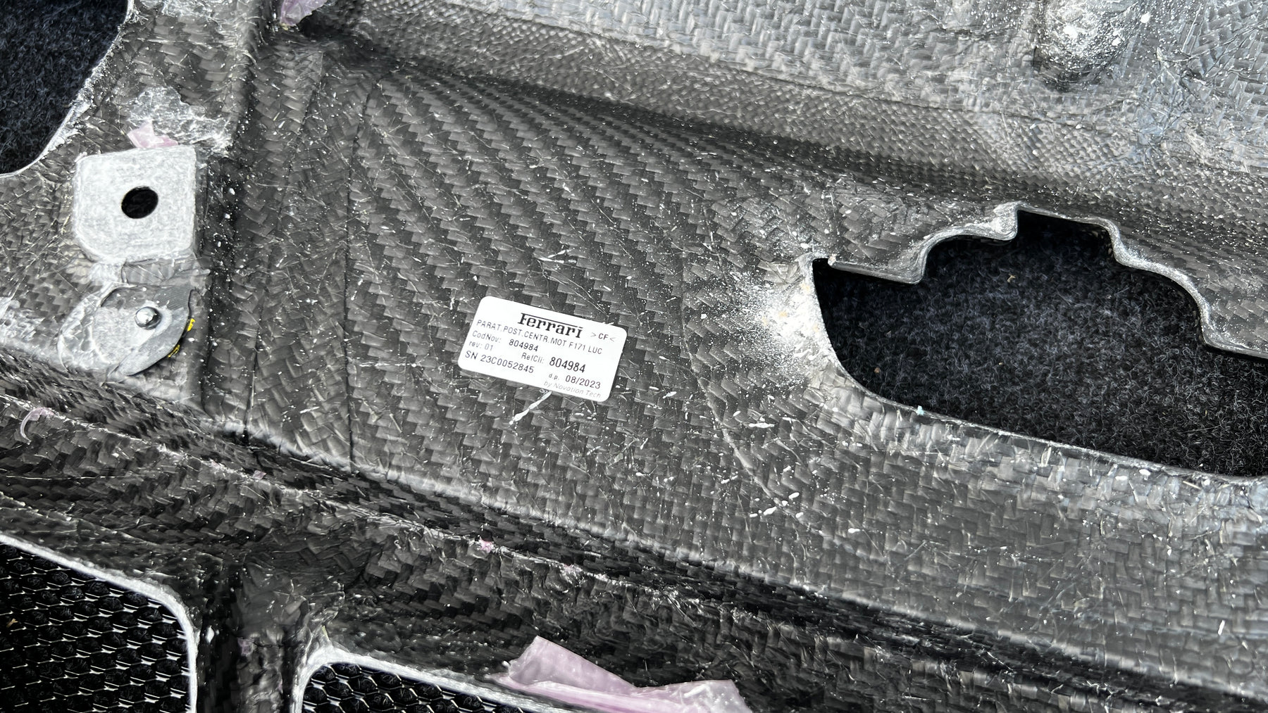 Ferrari 296 GTB Carbon fiber Rear Engine compartment set of 4, OEM, Part number: