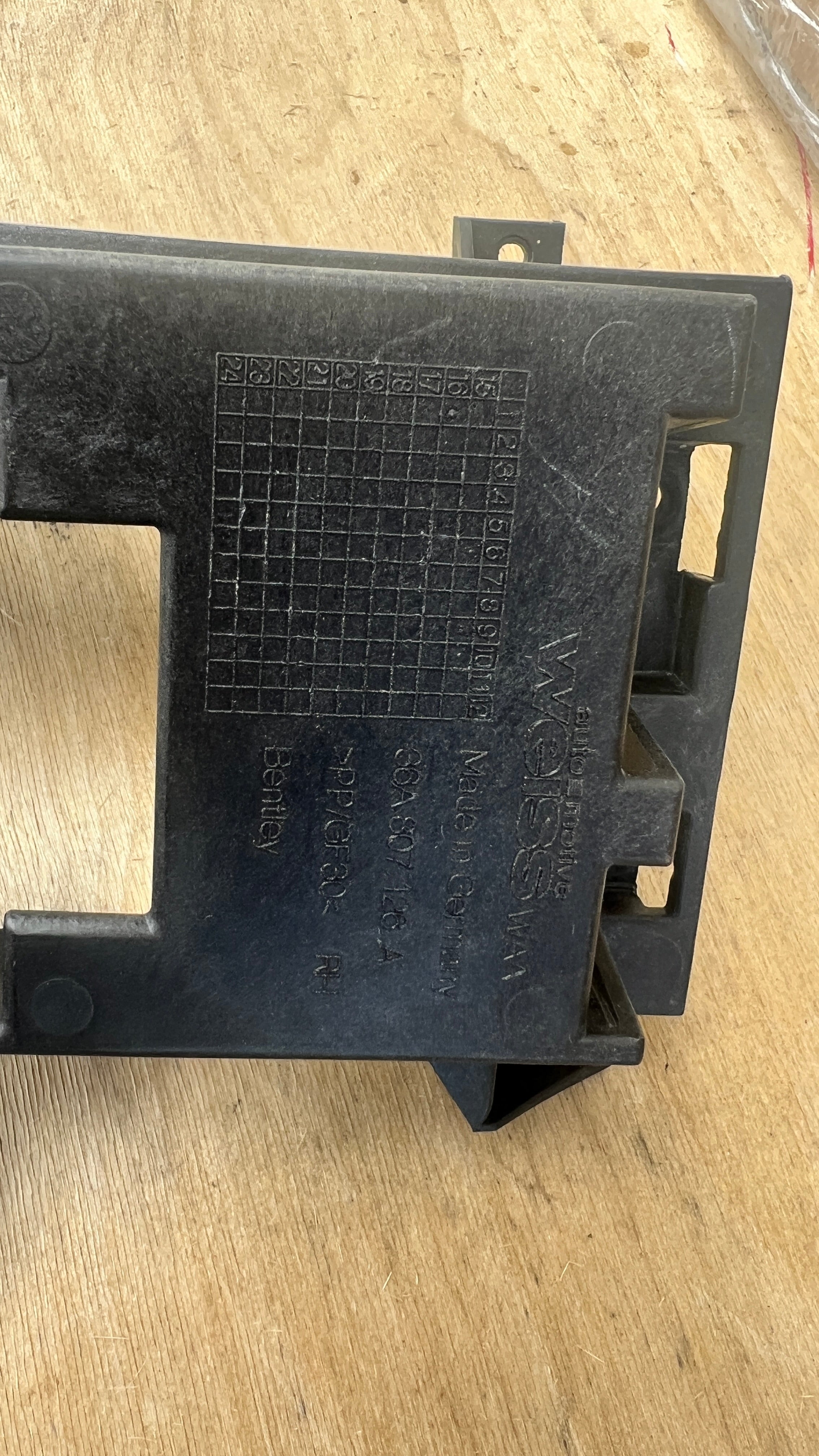 Bentley Bentayga bracket for radar sensor RH, OEM, Part number: 36A807126A