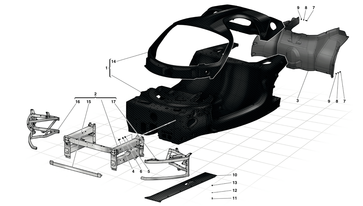 Ferrari La Ferrari Front frame chassis, OEM, Part number: 300601