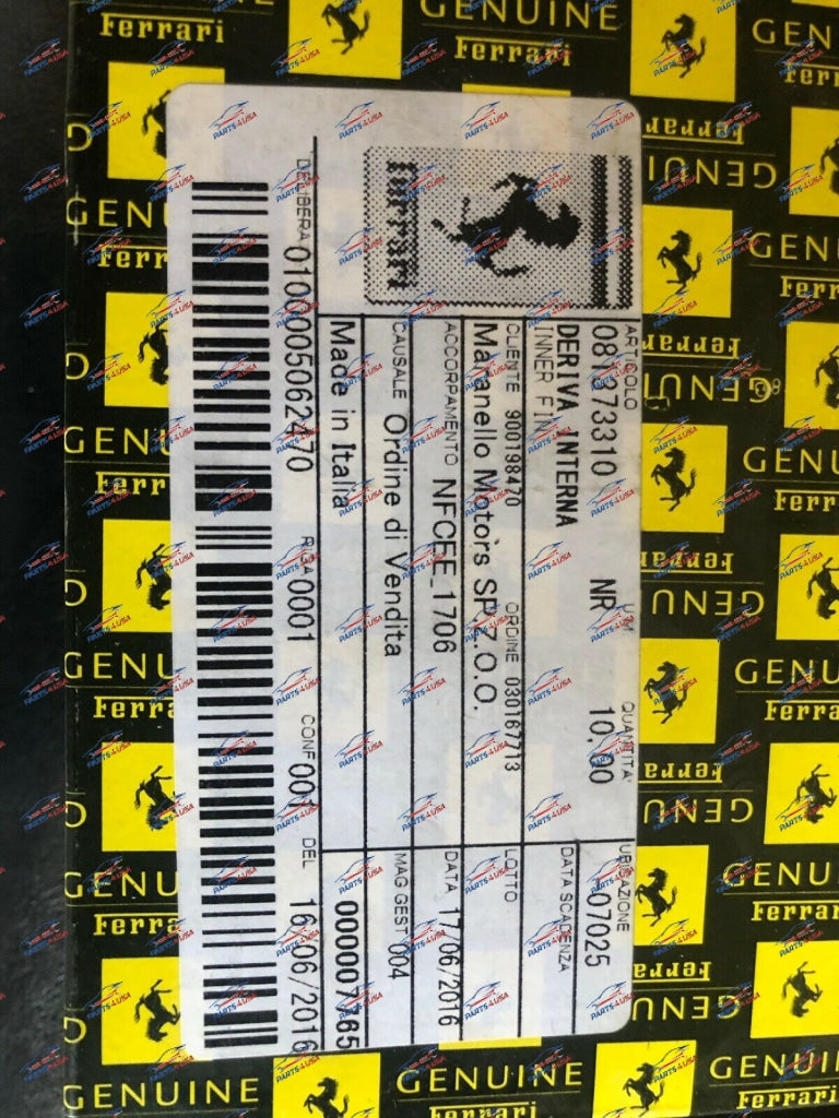 Ferrari 458 Italia /spider Inner Fin Part Number: 81373310