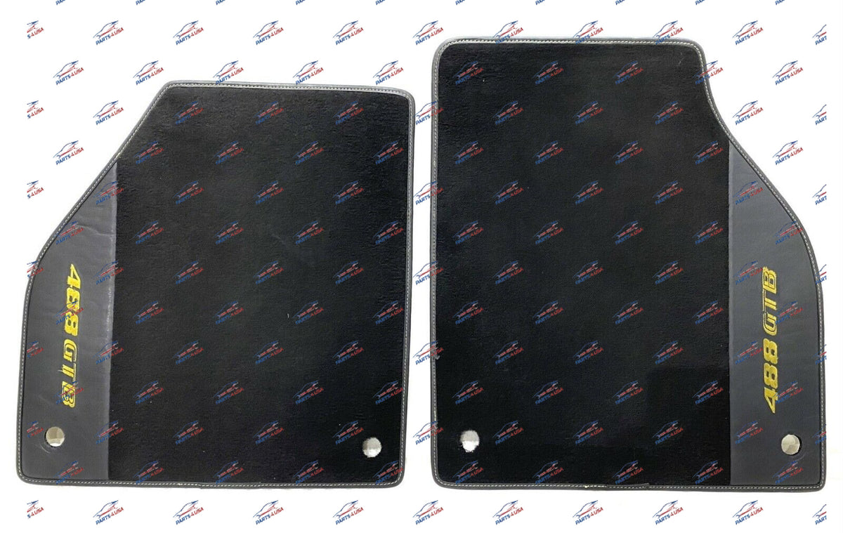 Ferrari 488 Gtb Floor Matt Black With Yellow Stitching Oem