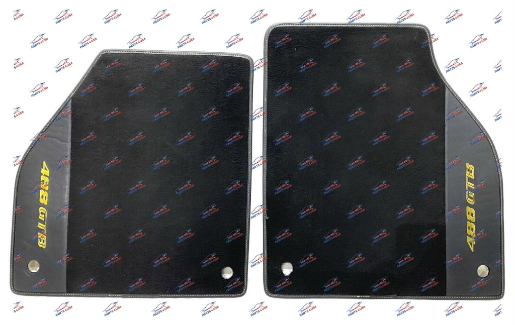 Ferrari 488 Gtb Floor Matt Black With Yellow Stitching Oem