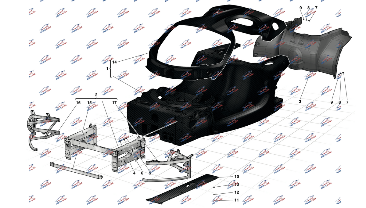 Ferrari La Ferrari Front frame chassis OEM Part number: 300601 - Front frame