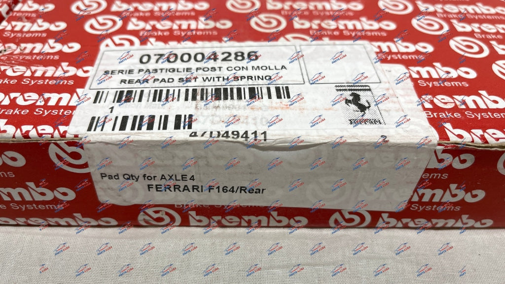 Ferrari Portofino Rear Pad Set With Springs Part Number: 70004286