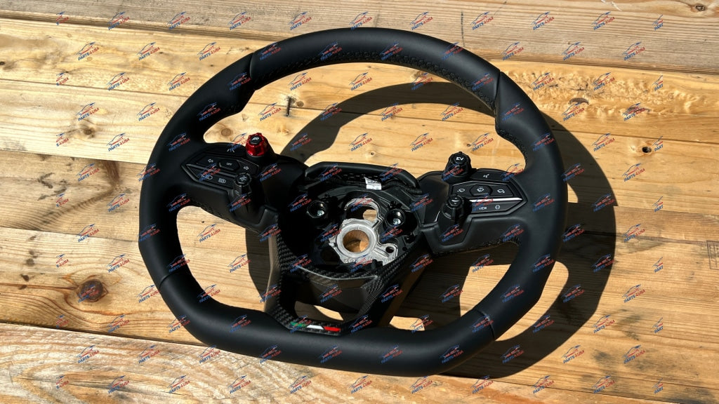 Lamborghini Revuelto Steering Wheel Black Leather With Carbon Oem Part Number: Carbon