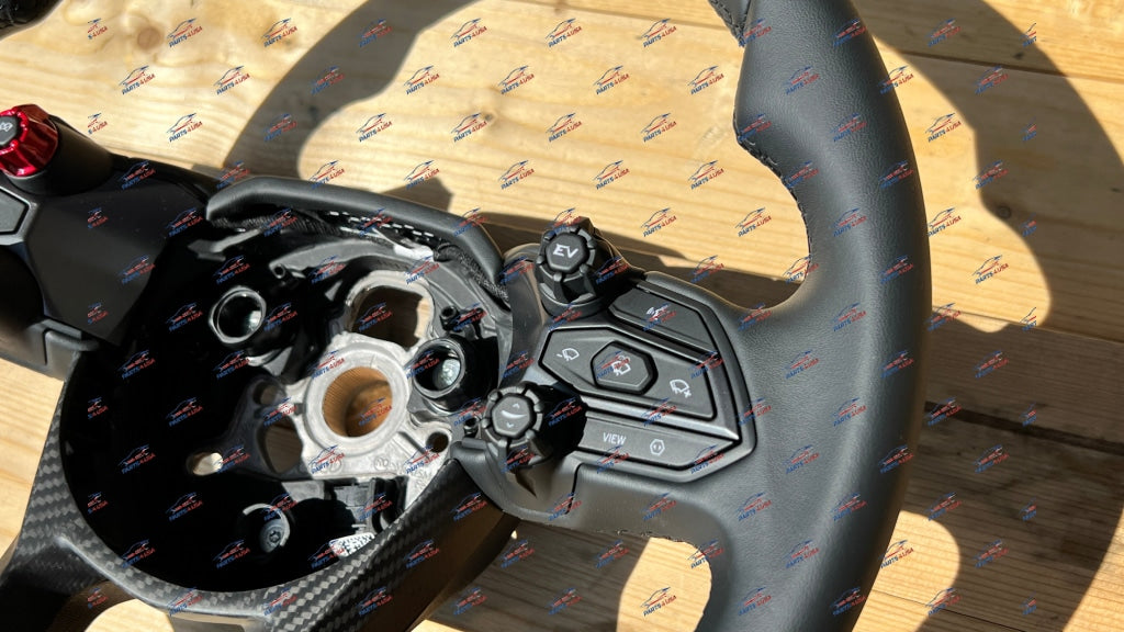 Lamborghini Revuelto Steering Wheel Black Leather With Carbon Oem Part Number: Carbon