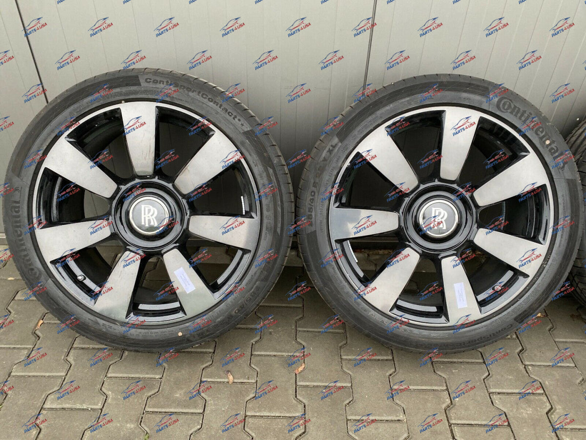 Rolls Royce Cullinan Wheels Set Black Polished 22 Inch