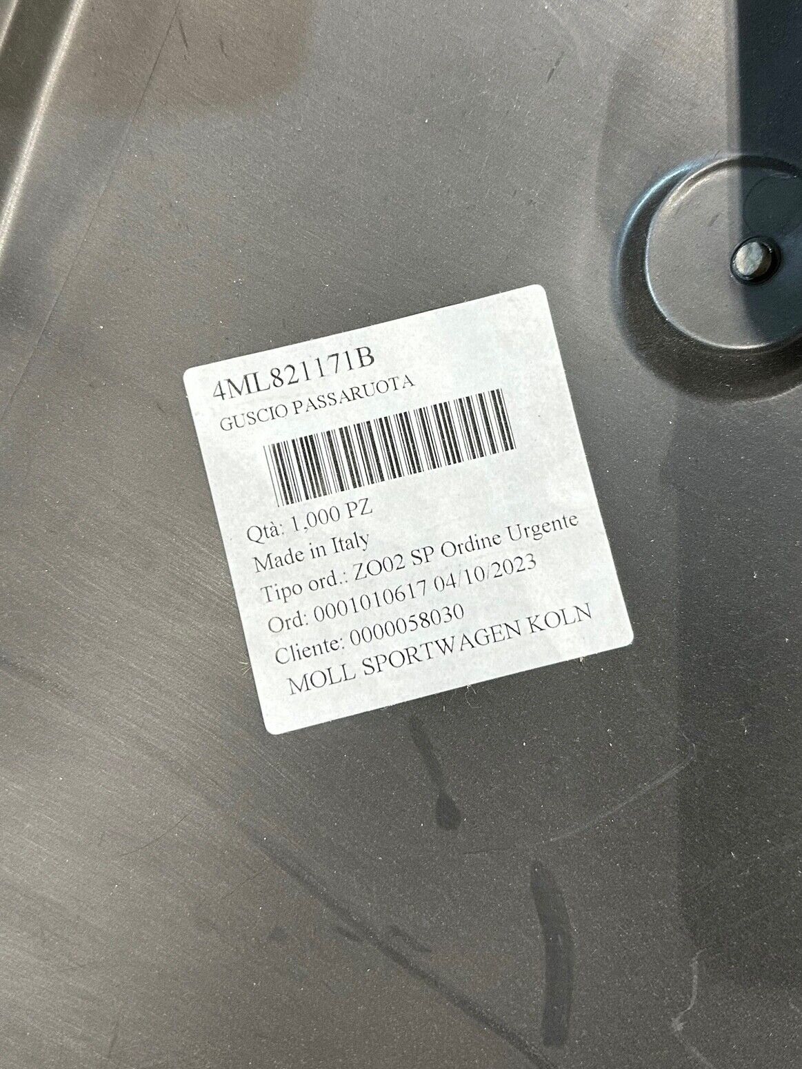 Lamborghini Urus S Performante wheel house cover LH, OEM, Part number: 4ML821171C