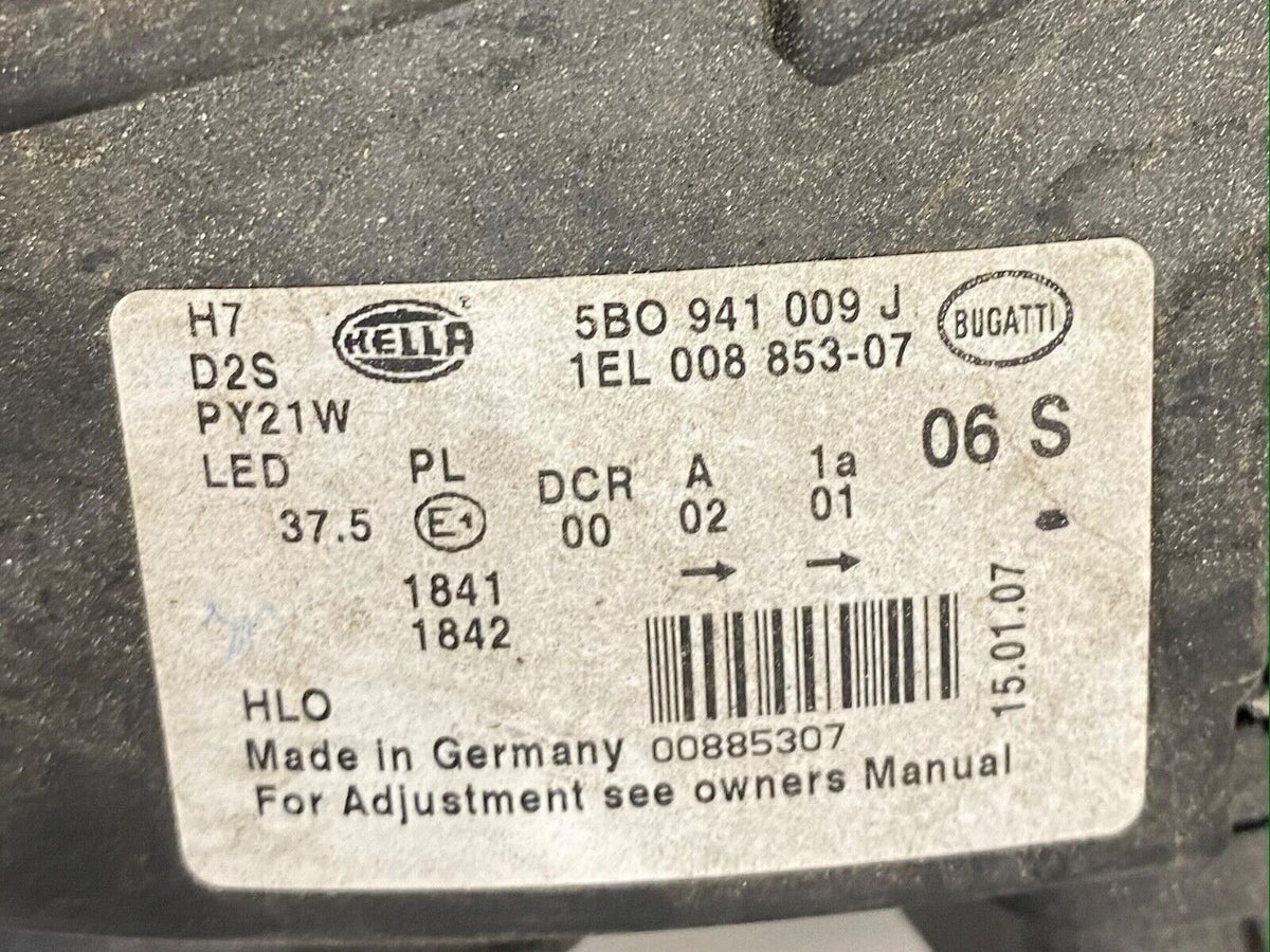 Bugatti Veyron LH headlight, OEM, Part number: 5BO941009J