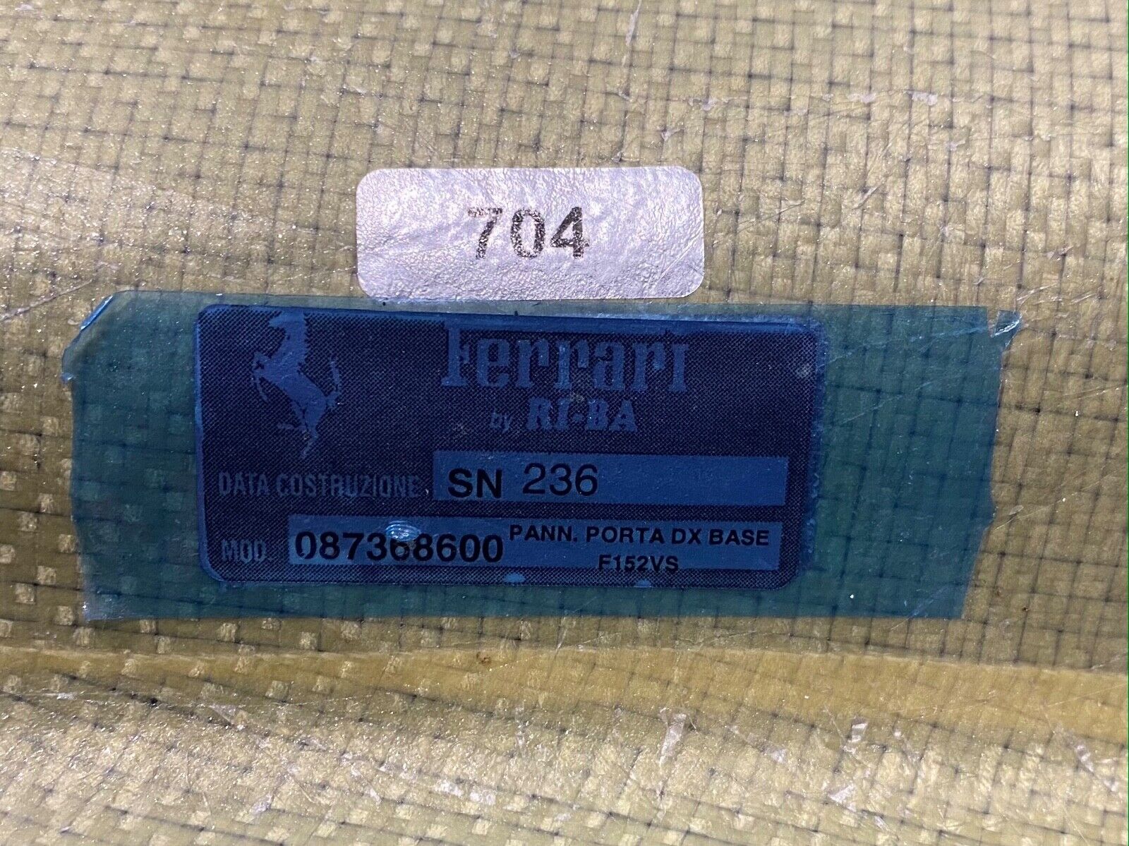 Ferrari F12 TDF Door Trim, RH carbon, OEM, Part number: 87368600