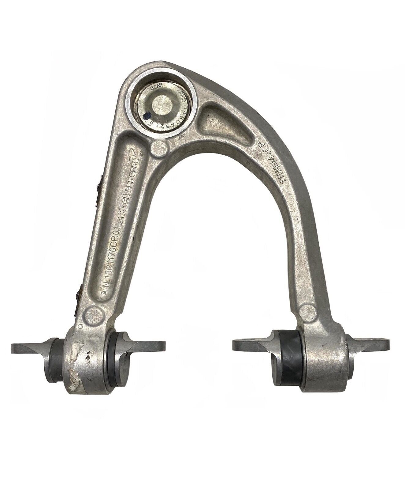 McLaren MP412C 540S 570S 650S LH driver upper control arm, OEM, Part number: 11B0367CP, 13B1170CP
