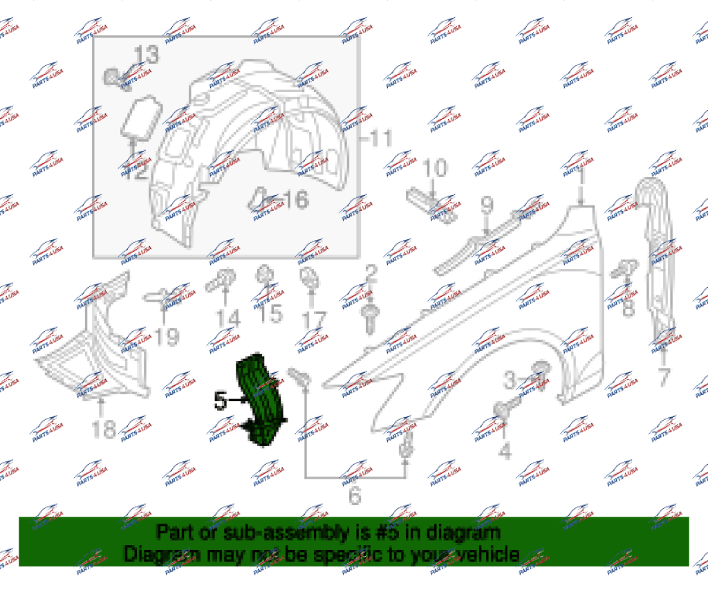 Audi Q8 Fender Bracket Lh Oem Part Number: 4G0821136A Bracket
