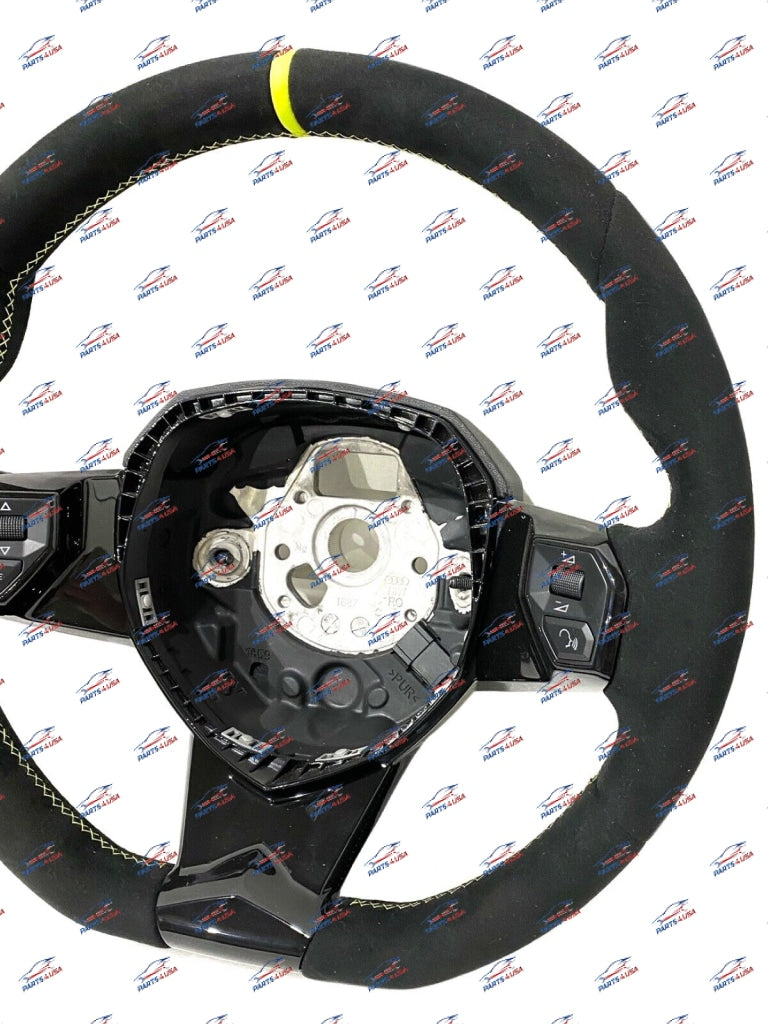 Lamborghini Aventador Svj Steering Wheel With Yellow Stripe And Stitching Oem