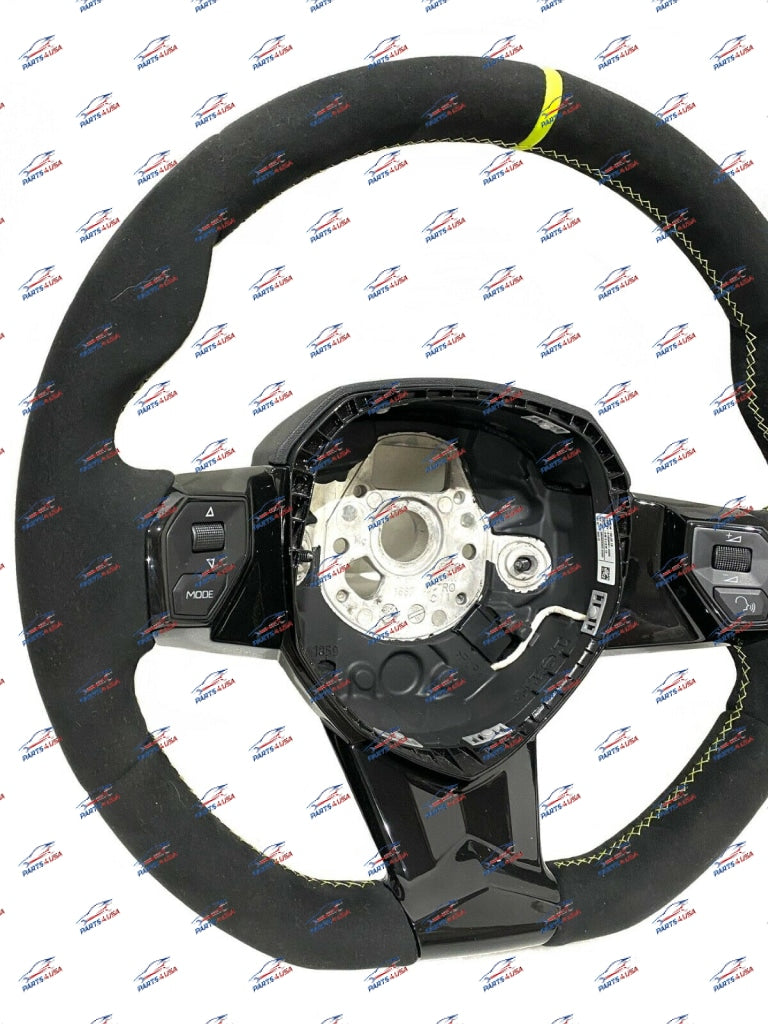 Lamborghini Aventador Svj Steering Wheel With Yellow Stripe And Stitching Oem