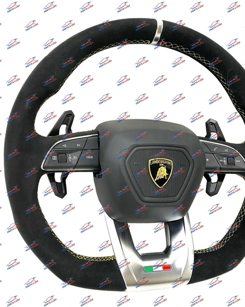 Lamborghini Urus Steering Wheel Suede With Yellow Stitching And Air Bag Oem
