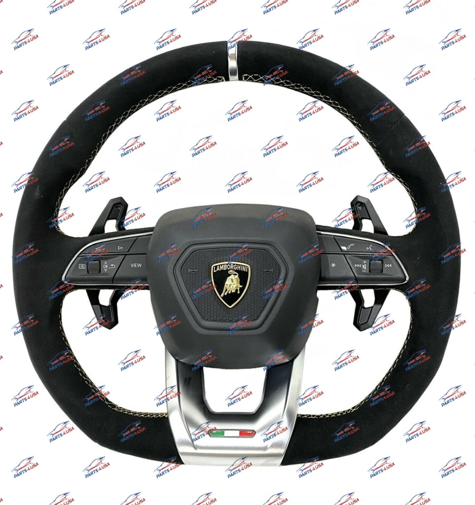 Lamborghini Urus Steering Wheel Suede With Yellow Stitching And Air Bag Oem