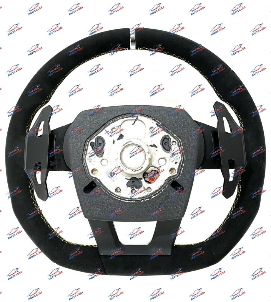 Lamborghini Urus Steering Wheel Suede With Yellow Stitching And Air Bag Oem