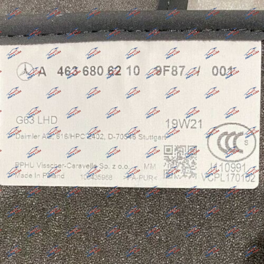 Mercedes Benz Amg G63 Floor Mats Part Number: A4636806210 6010 Black