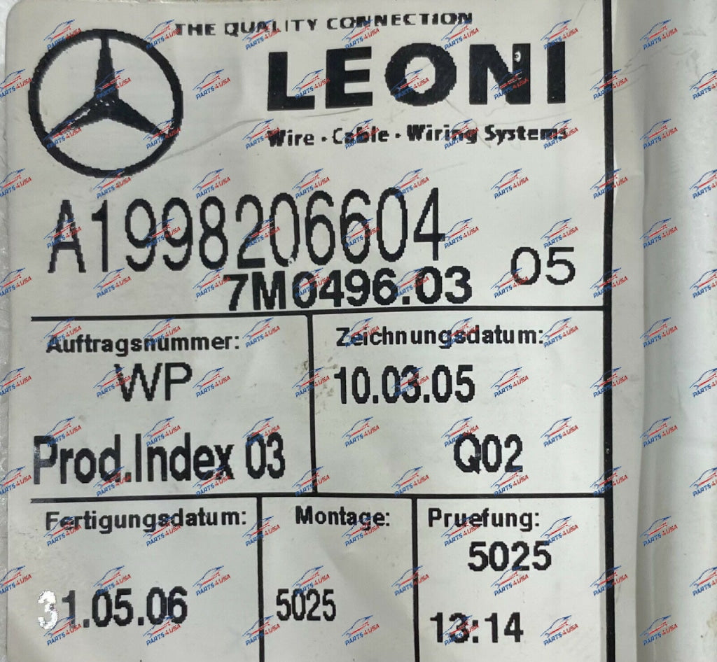 Slr Mclaren Electric Cable Part Number: A1998206604