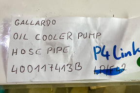 Lamborghini Gallardo Oil cooler pump Hose, OEM, Part number: 400117413B