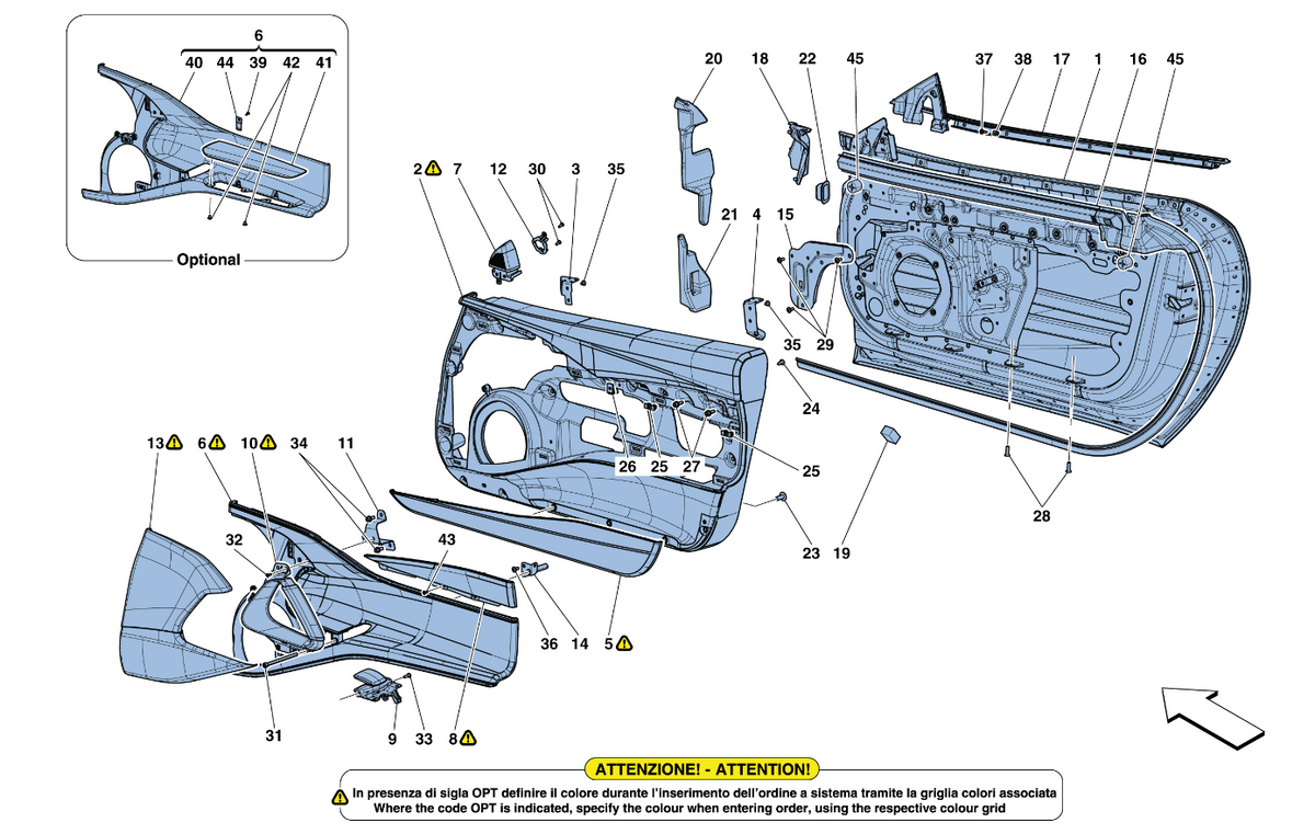 Ferrari 812 Superfast GTS Door RH, OEM, Part number: 88070711