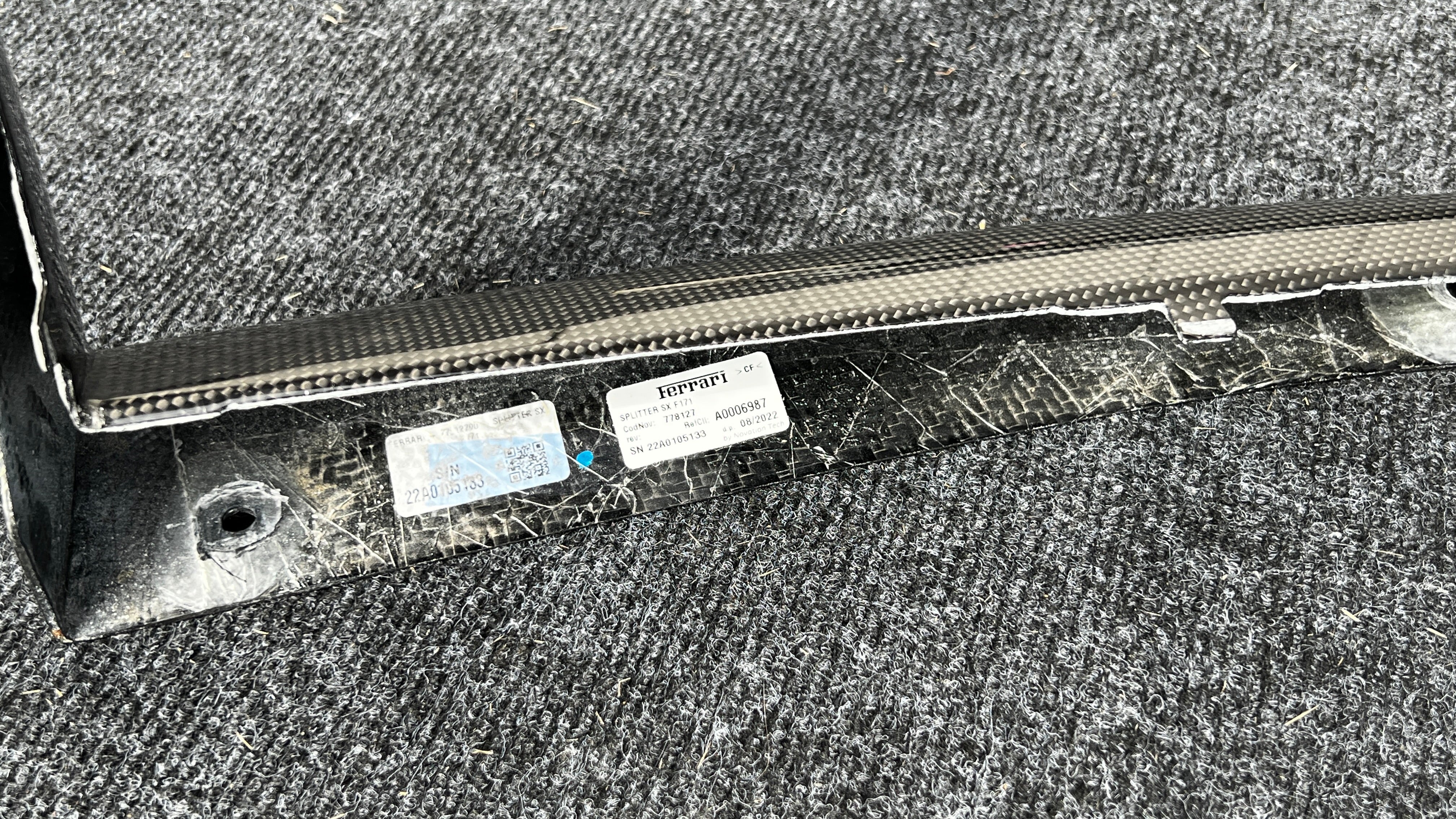 Ferrari 296 GTB Front lip Carbon fiber, OEM, Part number: 778127 778128
