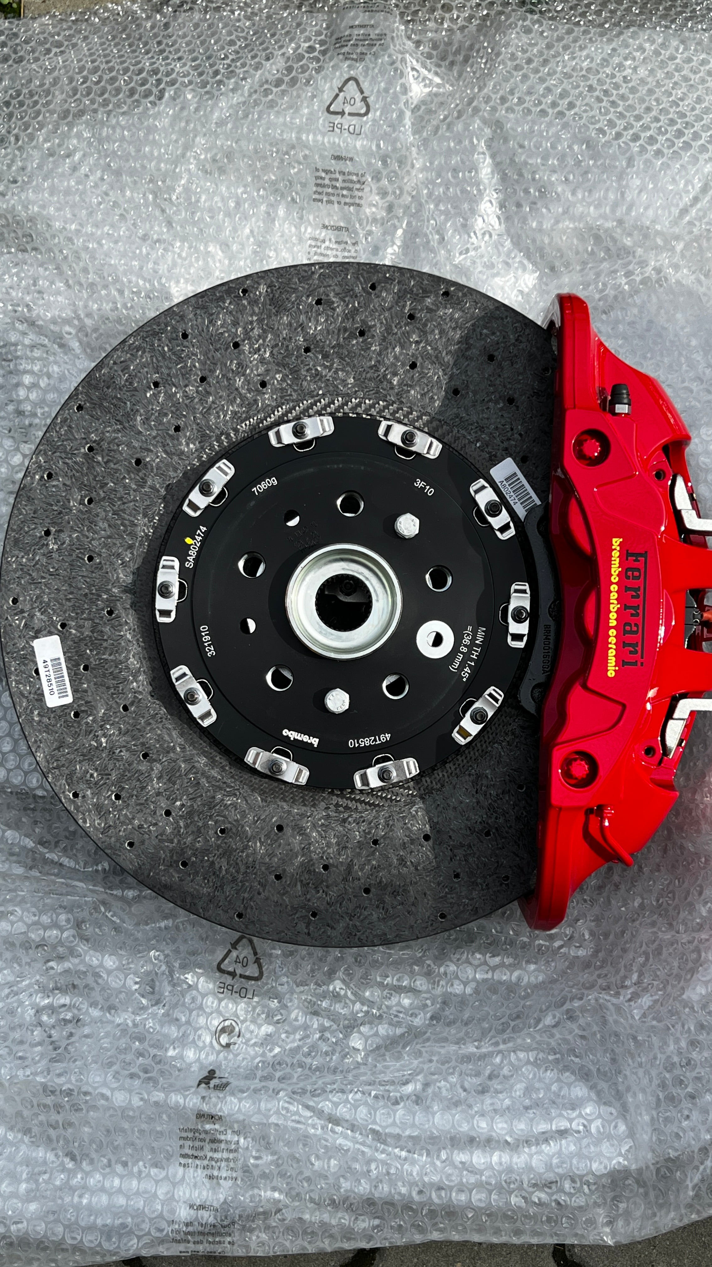 Ferrari F8 Tributo 488 Brake Set Complete Ceramic, OEM, Part number: