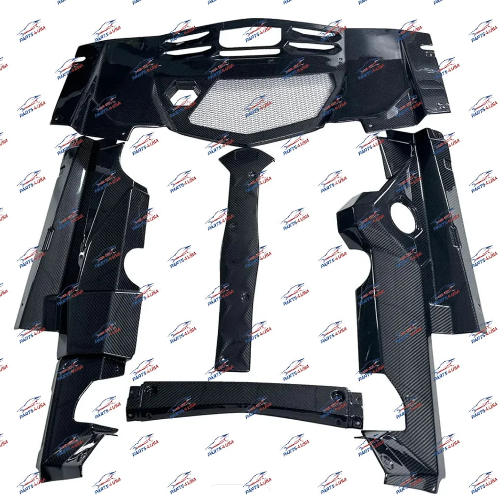 Lamborghini Aventador Engine Bay cover Carbon fiber set OEM Part number: - Carbon fiber engine compartment