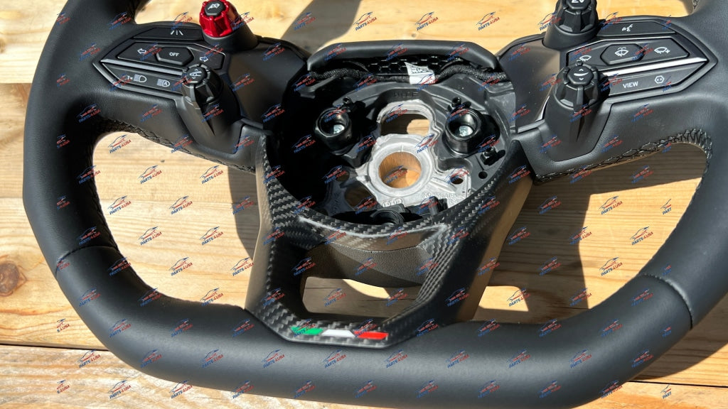 Lamborghini Revuelto Steering Wheel Black Leather With Carbon Oem Part Number: Carbon