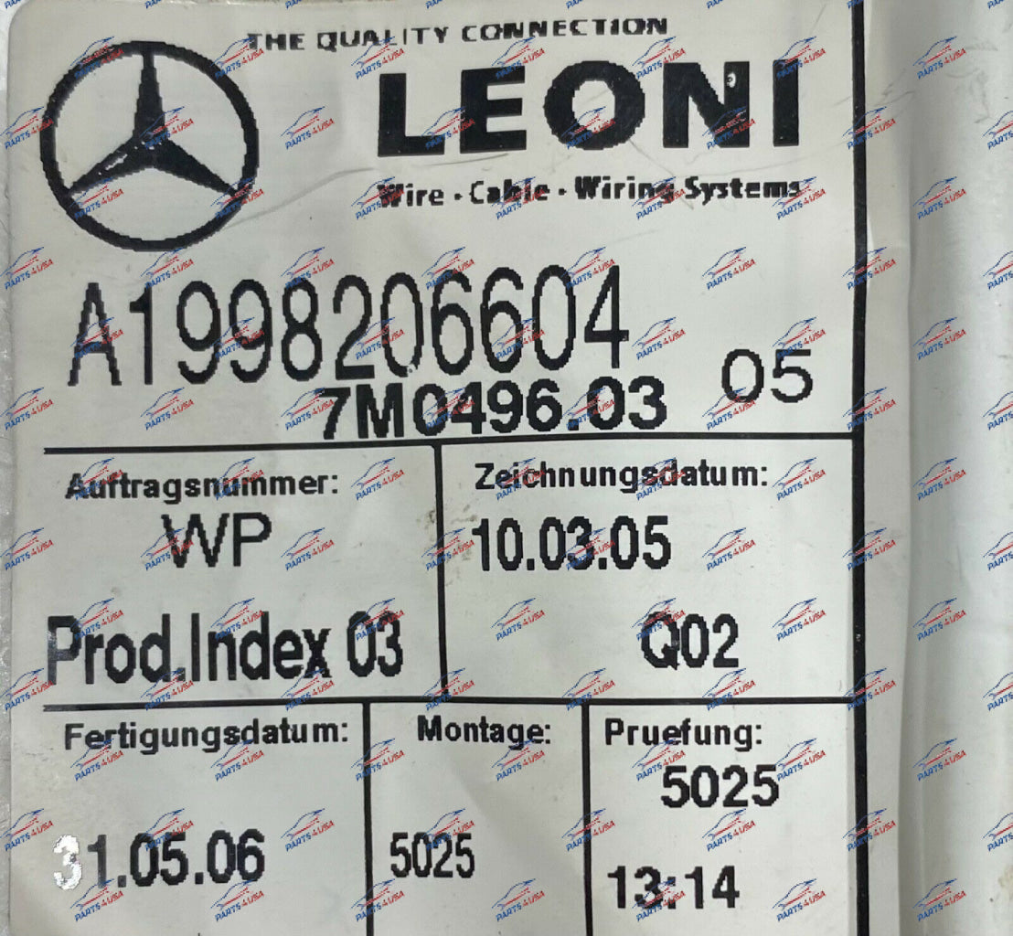 Slr Mclaren Electric Cable Part Number: A1998206604