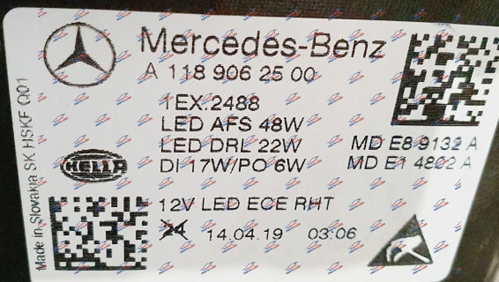 Mercedes Benz Cla 188 Multibeam Headlight Lh Part Number: 1189062500